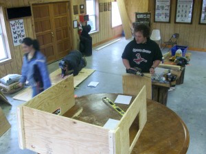 Critter-Proof Composter forms under construction at Camp Mason 