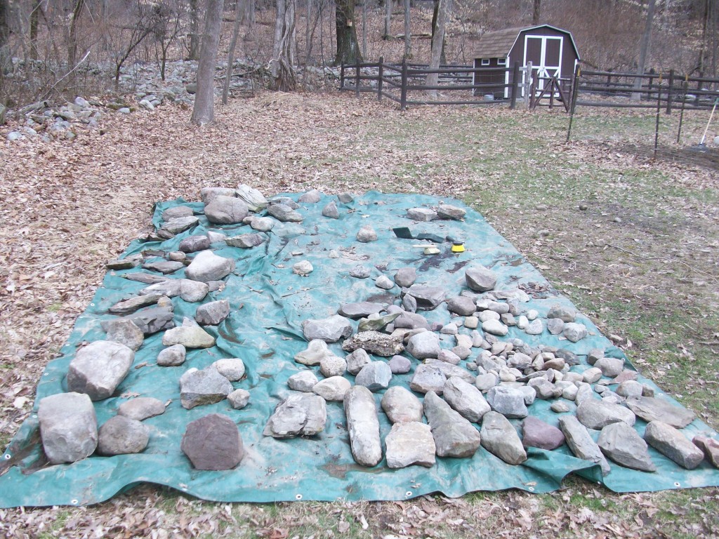 the rocks collected for the Critter-Proof Composter at YMCA Camp Mason, New Jersey